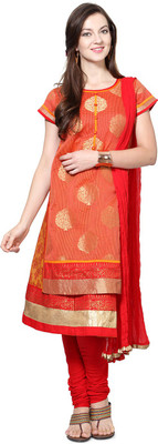 

Trishaa by Pantaloons Printed Kurta & Churidar(Stitched), Orange
