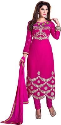

Morli Georgette Self Design Salwar Suit Dupatta Material(Un-stitched), Pink