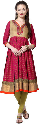 

Trishaa by Pantaloons Printed Kurta & Churidar(Stitched, Magenta