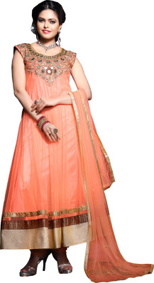 

Navya Net Embroidered Salwar Suit Dupatta Material(Un-stitched), Orange