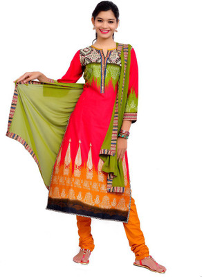 

Charu Boutique Graphic Print Kurta & Churidar(Stitched), Multicolour