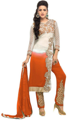 

Viha Embroidered Kurta & Churidar(Stitched), Orange