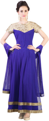 

Libas Self Design Kurta & Churidar(Stitched), Blue