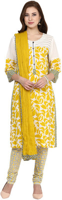 

Trishaa by Pantaloons Printed Kurta & Churidar(Stitched, Yellow