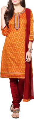 

Trishaa by Pantaloons Printed Kurta & Salwar(Stitched, Orange