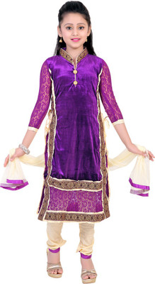 

Saarah Self Design Kurta & Salwar(Stitched), Purple