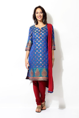 

Trishaa by Pantaloons Printed Kurta & Salwar(Stitched), Blue