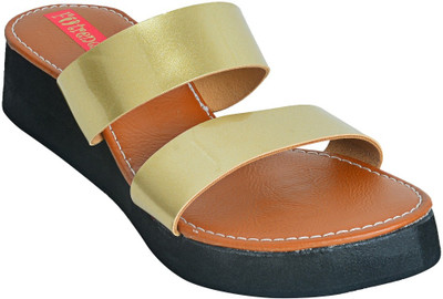 

Footrendz Women Golden Wedges