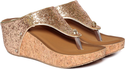 

Adorn Women Golden Wedges