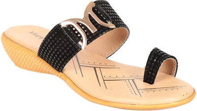 

Adorn Women Black and Beige Wedges