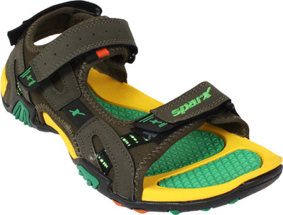 Sparx Men Olive Yellow Sandals