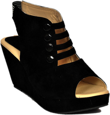 

saffey Women Black Wedges