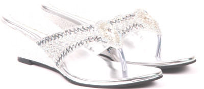 Adorn Women Silver Wedges
