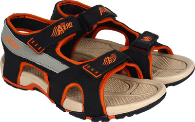 

Aero Men Black and Orange Sandals