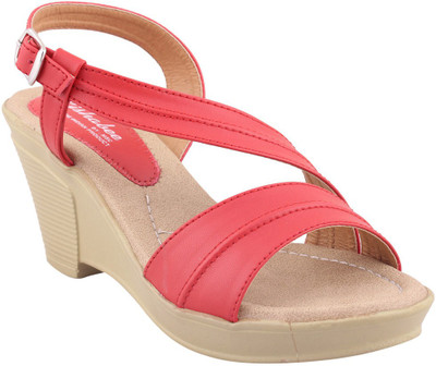 MSC Women Red Wedges