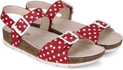 

Clarks Girls Sports Sandals, Red leather