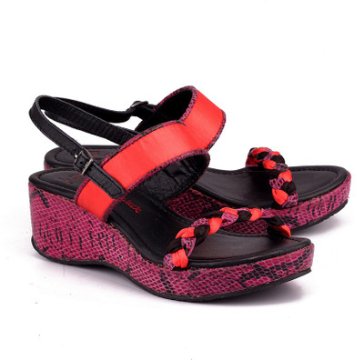 Naughty Walk Girls Wedges(Pink