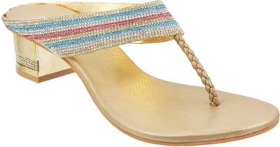 Mochi Women 15,Gold Heels