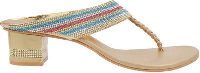 Mochi Women 15,Gold Heels