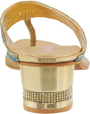 Mochi Women 15,Gold Heels