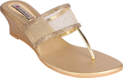 37% OFF on Indulgence Women Gold Wedges