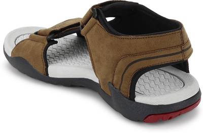 Cozy Men Charming Brown &amp; Hot Red Sandals