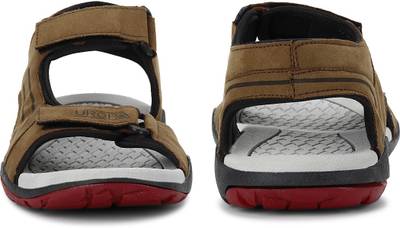 Cozy Men Charming Brown &amp; Hot Red Sandals