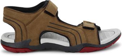Cozy Men Charming Brown &amp; Hot Red Sandals