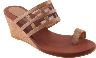 

Adorn Women Beige, Brown Wedges