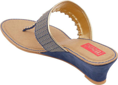 

Footrendz Women Blue Wedges