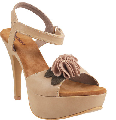 Buy MOCHI Women Beige Heels on Flipkart