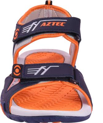 Aztec Men Navy Blue, Orange Sandals