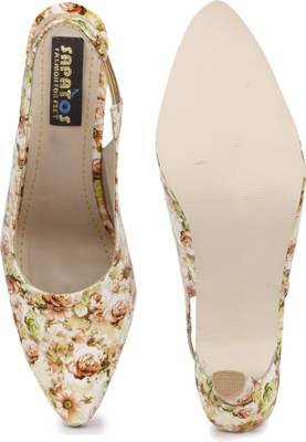Sapatos Women ST-145-Multi Printed Yellow Heels