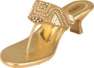 Glitz Women Gold Heels