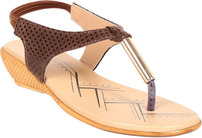 59% OFF on Adorn Women Brown and Beige Wedges