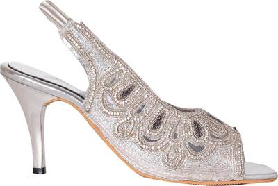 Pantof Women 0903, Silver Heels