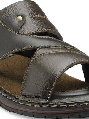 Teakwood Men Black Sandals