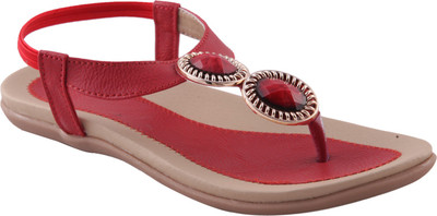 

Adorn Women Red, Beige Flats