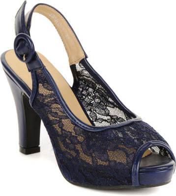 

Flat n Heels Women Navy Heels