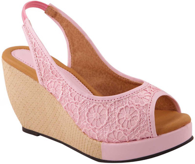 Adorn Women Pink Wedges