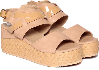 

Adorn Women Beige Wedges