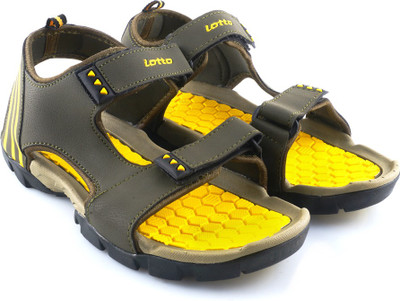 Lotto Men Olive/Yellow Sports Sandals