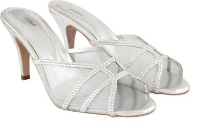 B Bitch Women Silver Heels