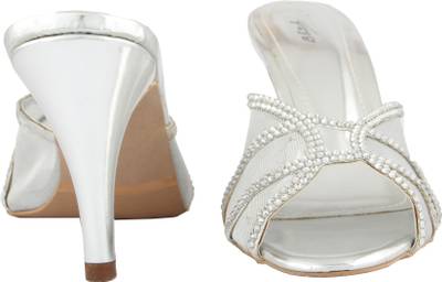 B Bitch Women Silver Heels