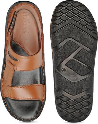 Teakwood Men Black Sandals