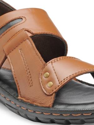 Teakwood Men Black Sandals