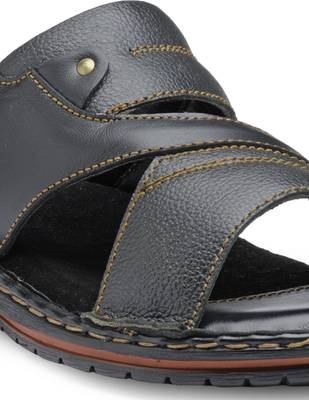Teakwood Men Black Sandals