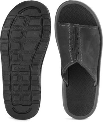 Clarks Men Black Nubuck Sandals