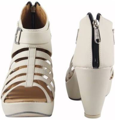 Nshell Women Cream Heels