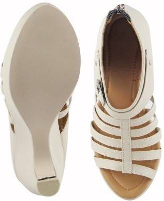 Nshell Women Cream Heels